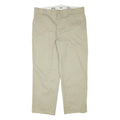 DICKIES Mens Cotton Blend Beige Relaxed Straight Trousers W38 L28 Workwear Zip