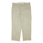 DICKIES Mens Cotton Blend Beige Relaxed Straight Trousers W38 L28 Workwear Zip