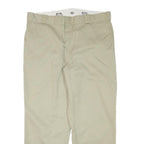 DICKIES Mens Cotton Blend Beige Relaxed Straight Trousers W38 L28 Workwear Zip