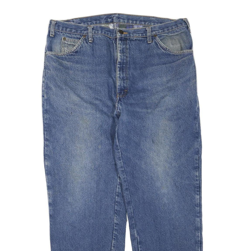 DICKIES Mens Blue Regular Fit Straight Denim Jeans W38 L30 Classic Zip Closure
