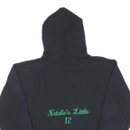 Mens Black Cotton Hoodie Greek Letter Pullover S Embroidered Vintage Style