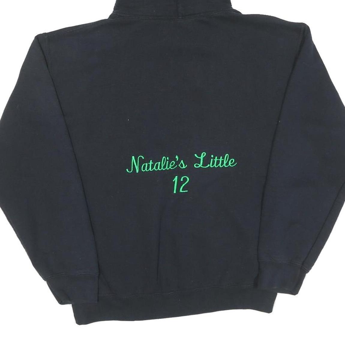 Mens Black Cotton Hoodie Greek Letter Pullover S Embroidered Vintage Style