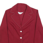 NPC FASHIONS Womens Red Casual Jacket M Polyester Blend Plain Button Closure