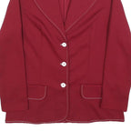 NPC FASHIONS Womens Red Casual Jacket M Polyester Blend Plain Button Closure