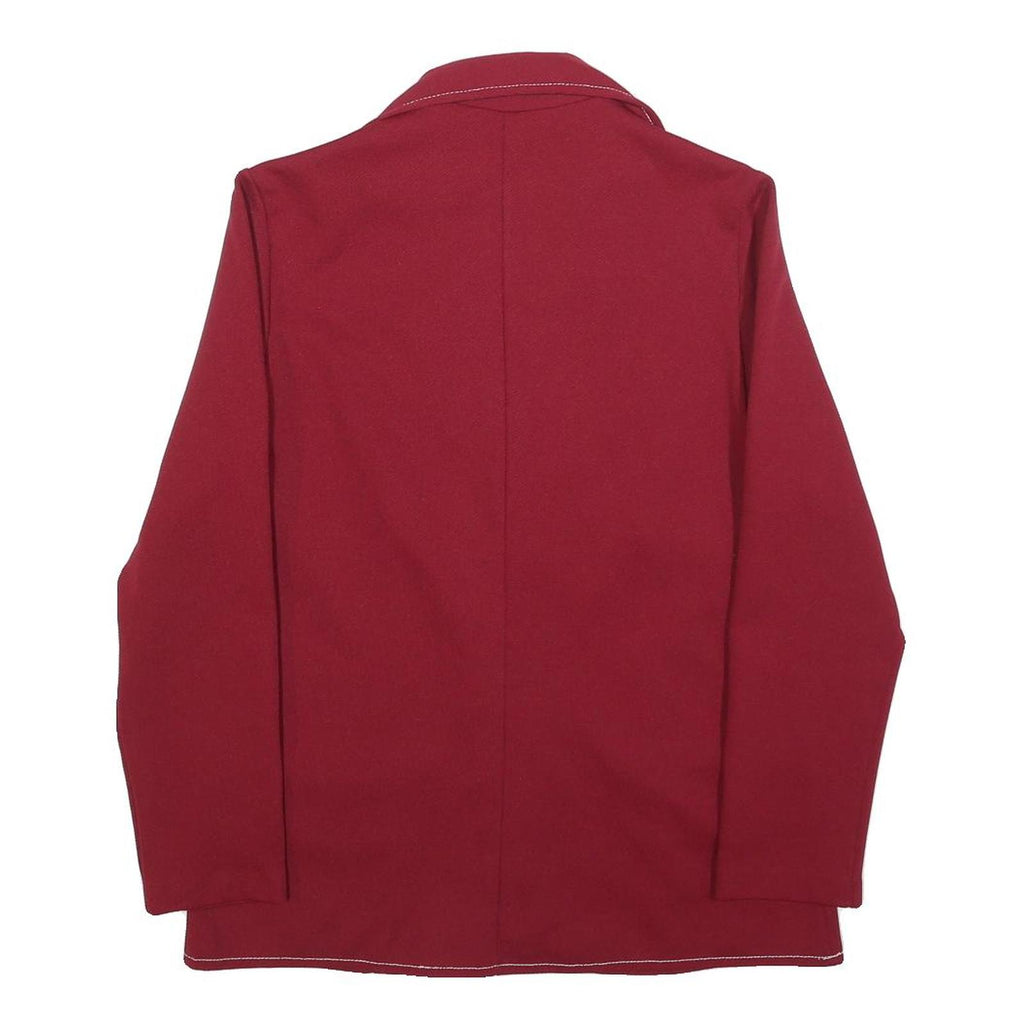 NPC FASHIONS Womens Red Casual Jacket M Polyester Blend Plain Button Closure