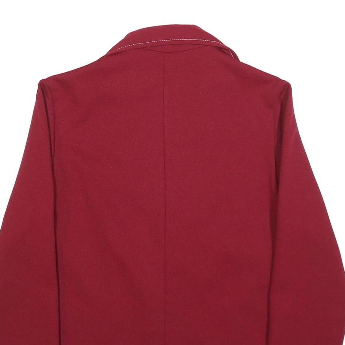 NPC FASHIONS Womens Red Casual Jacket M Polyester Blend Plain Button Closure