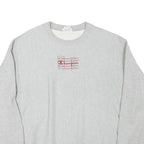 CHAMPION Mens Grey Crew Neck XL Logo Print Cotton Blend Sweatshirt Pullover