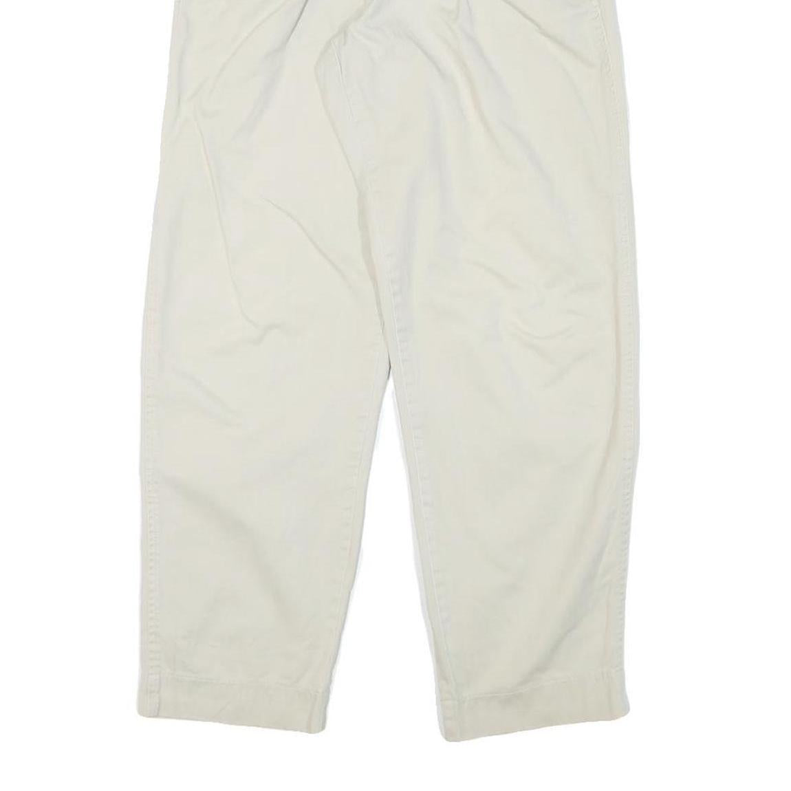 NAUTICA Womens Cotton Blend White Relaxed Straight Trousers W25 L27 Casual Wear