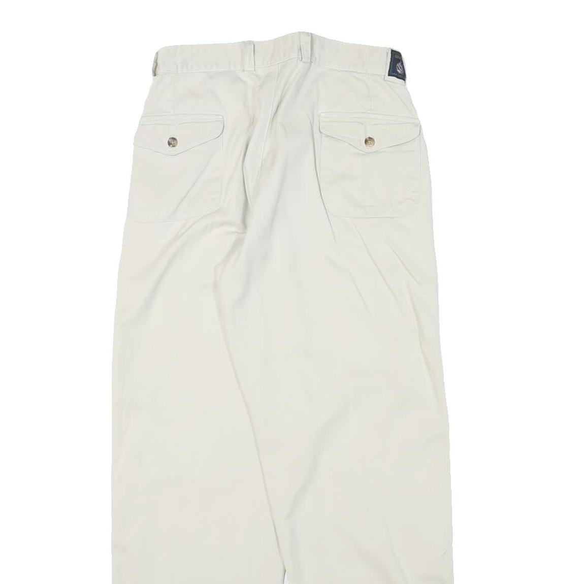 NAUTICA Womens Cotton Blend White Relaxed Straight Trousers W25 L27 Casual Wear