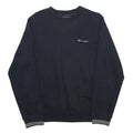 CHAMPION Womens Navy Sweatshirt Crew Neck M Cotton Blend Logo Embroidered