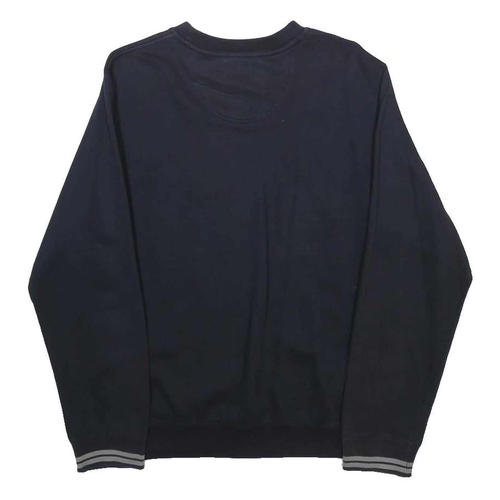 CHAMPION Womens Navy Sweatshirt Crew Neck M Cotton Blend Logo Embroidered