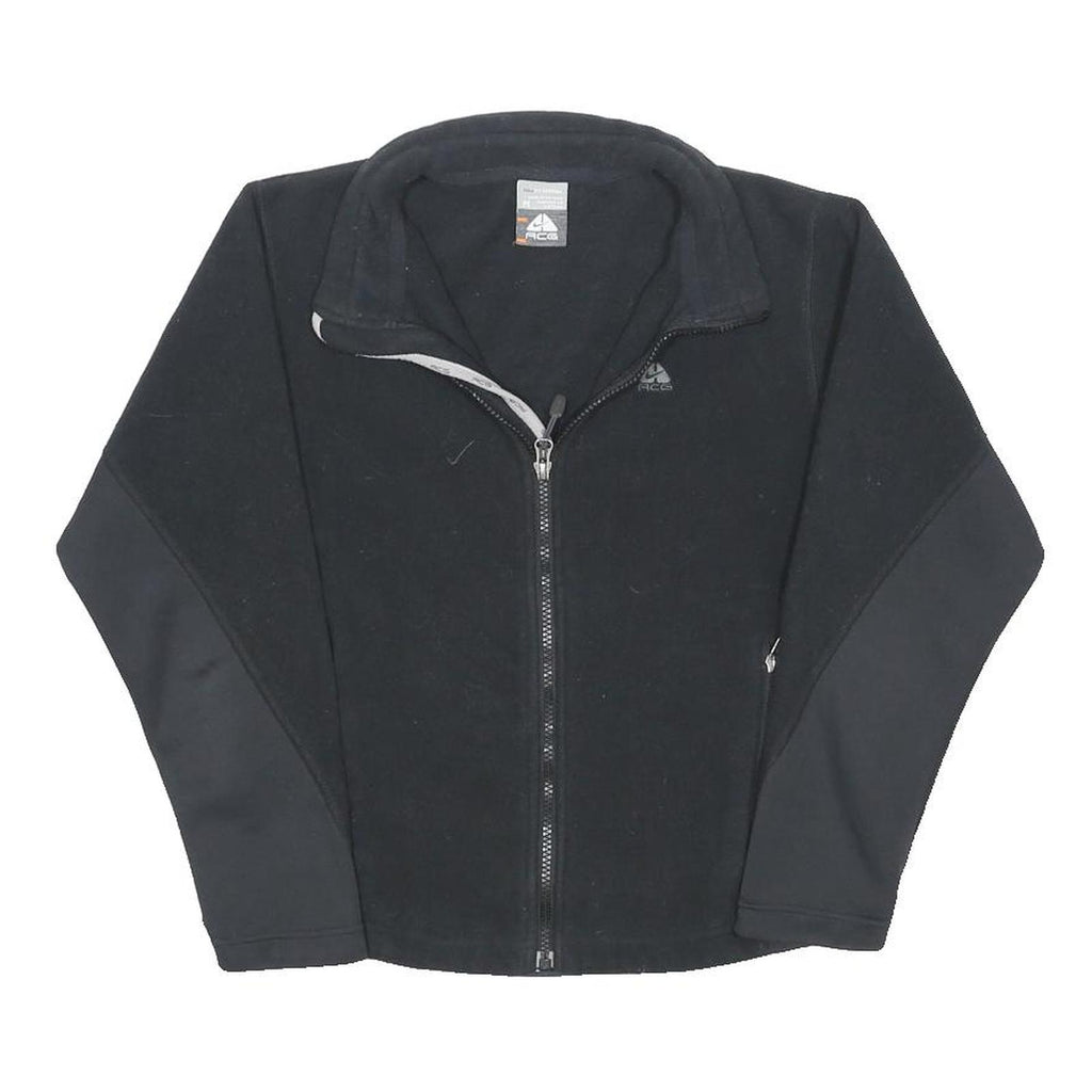 NIKE Boys Black Polyester Blend Zip Jacket M ACG Plain Sport Outdoor