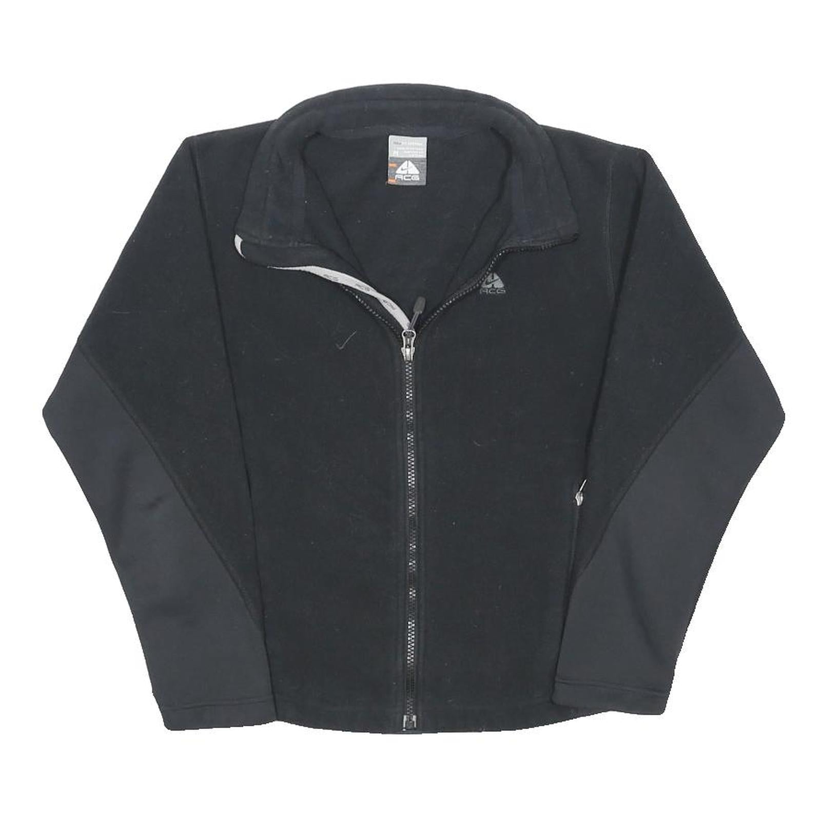NIKE Boys Black Polyester Blend Zip Jacket M ACG Plain Sport Outdoor
