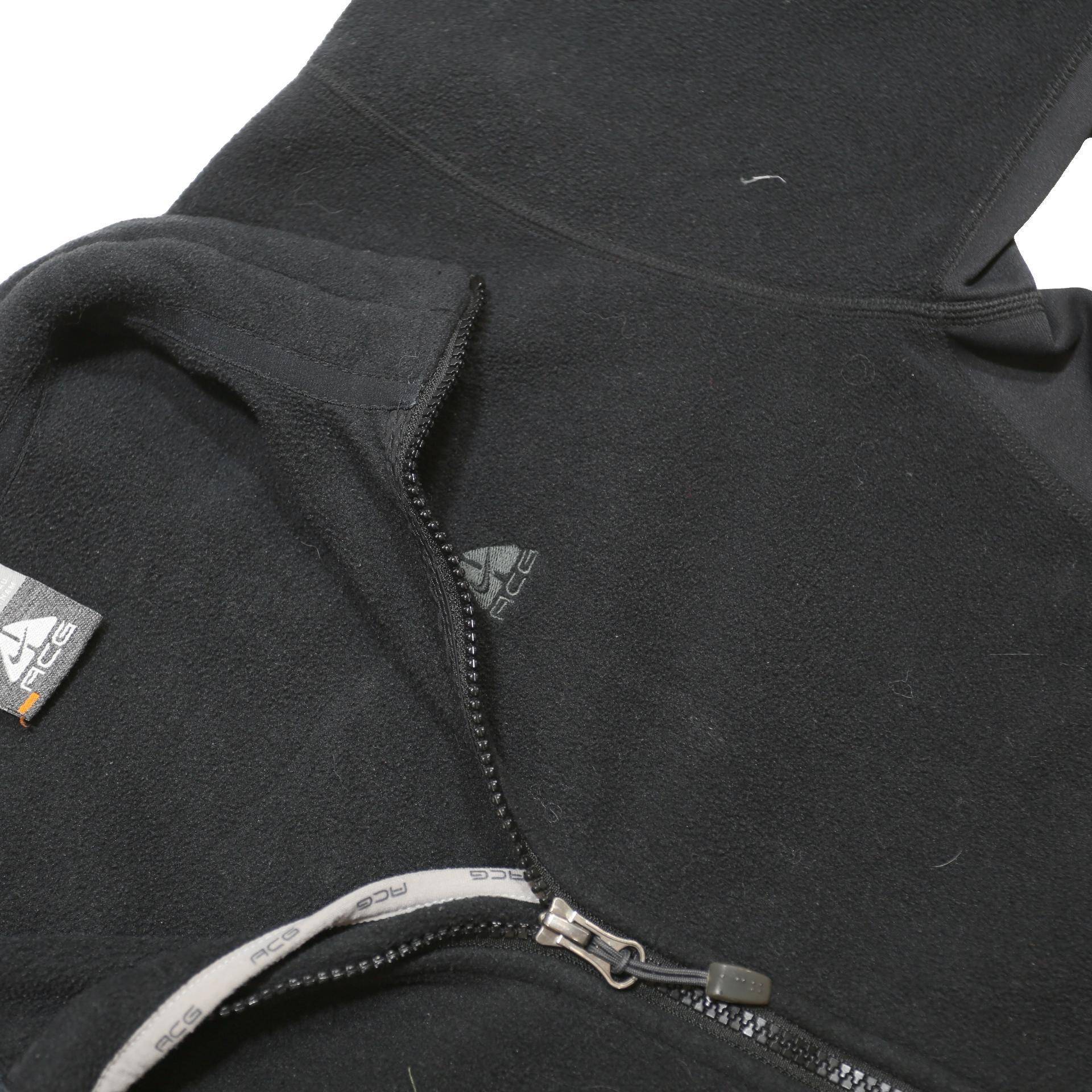 NIKE Boys Black Polyester Blend Zip Jacket M ACG Plain Sport Outdoor