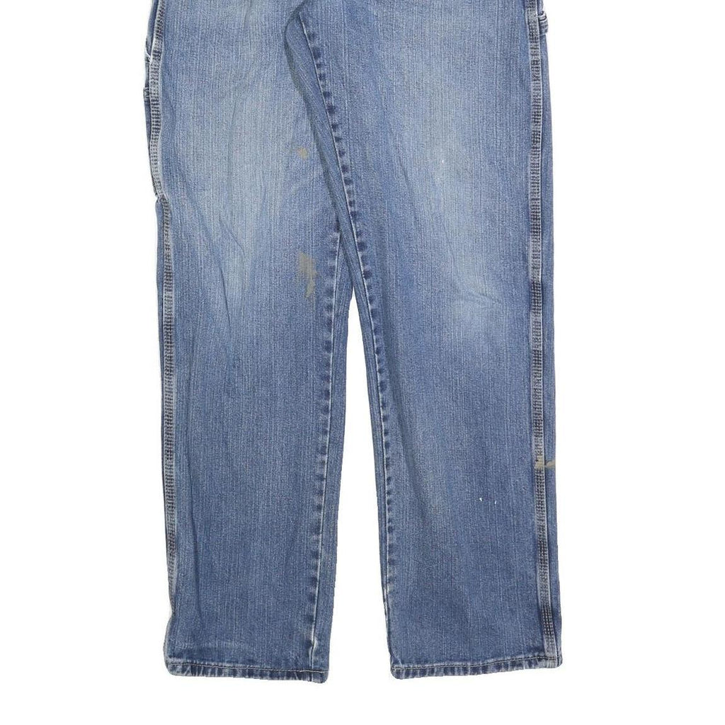 DICKIES Mens Blue Regular Fit Straight Denim Jeans W34 L34 Workwear Zip Closure