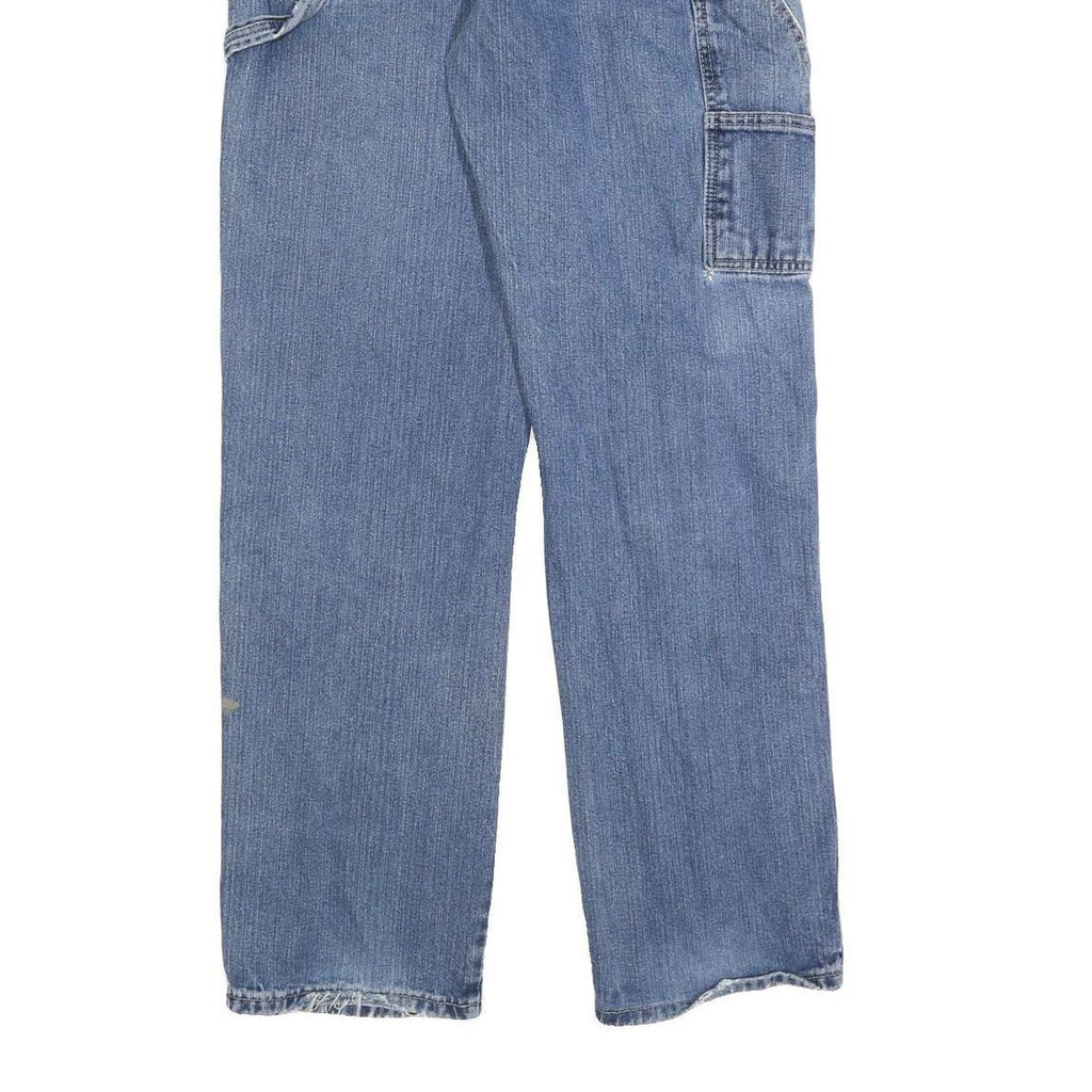 DICKIES Mens Blue Regular Fit Straight Denim Jeans W34 L34 Workwear Zip Closure