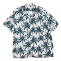 Mens White & Blue Palm Print Cotton Blend Casual Shirt XL Summer Beachwear