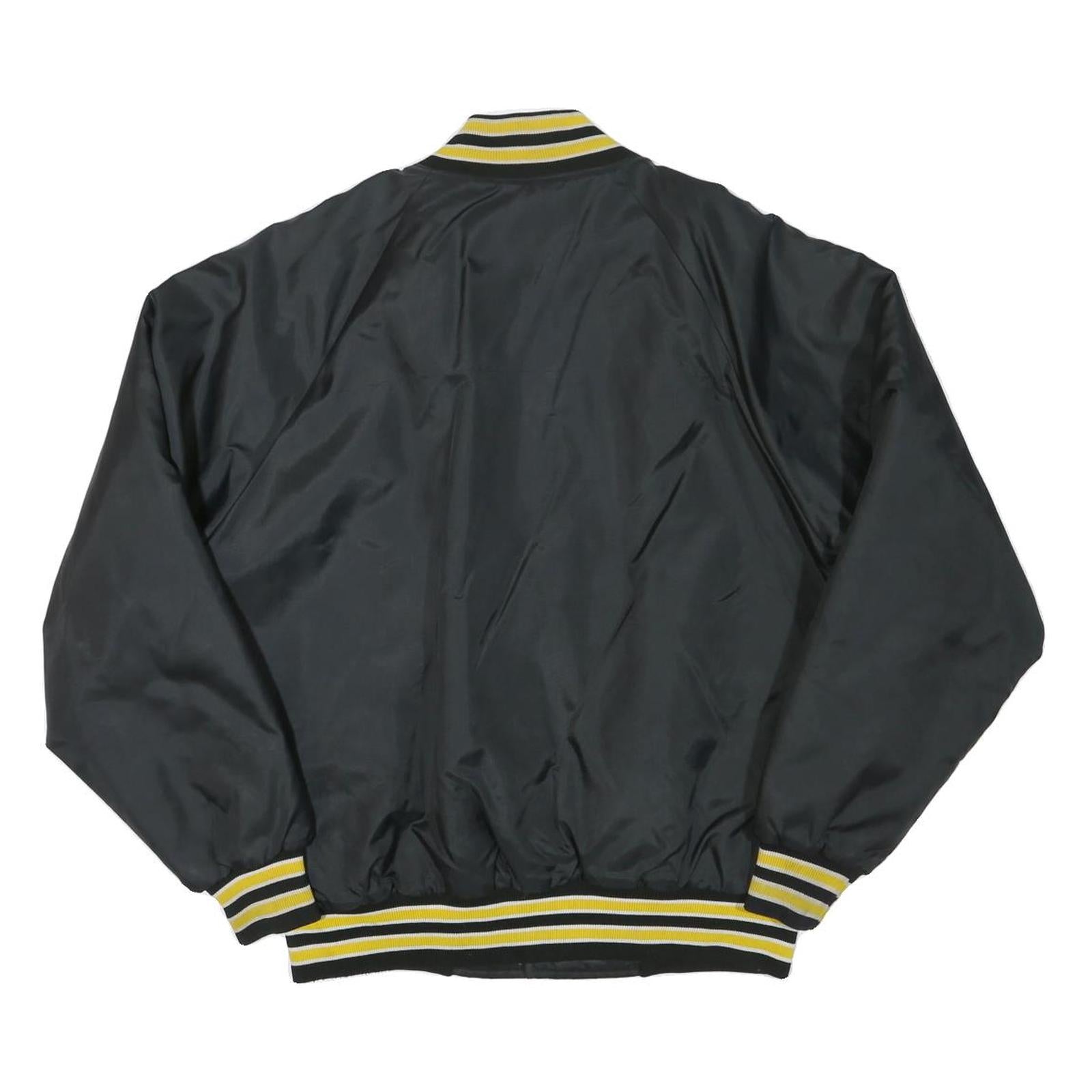 SABLE Mens Black & Yellow Buffalo Farm Equipment Button Jacket L Polyester Blend