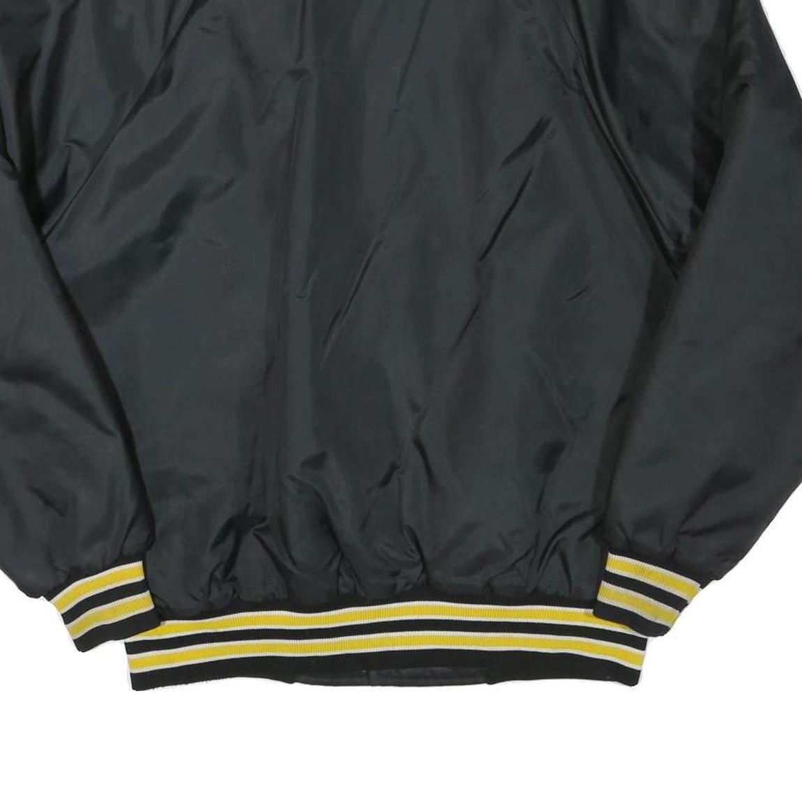 SABLE Mens Black & Yellow Buffalo Farm Equipment Button Jacket L Polyester Blend