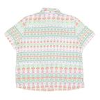 ALFRED DUNNER Womens Cream & Green Printed Short Sleeve Shirt UK 14 Lightweight