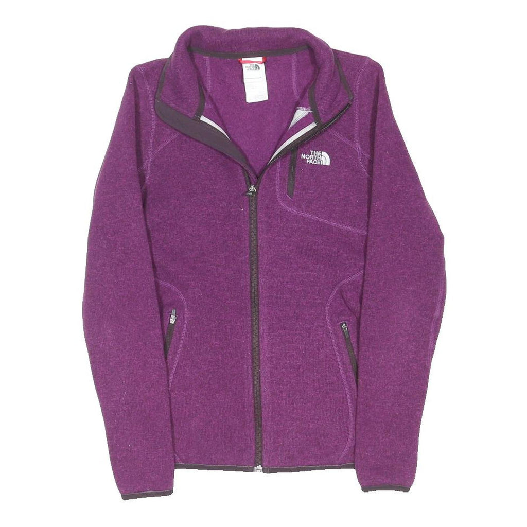 THE NORTH FACE Womens Purple Zip Jacket XS Polyester Blend Plain Outdoor Casual