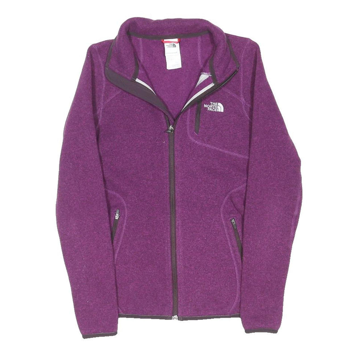 THE NORTH FACE Womens Purple Zip Jacket XS Polyester Blend Plain Outdoor Casual