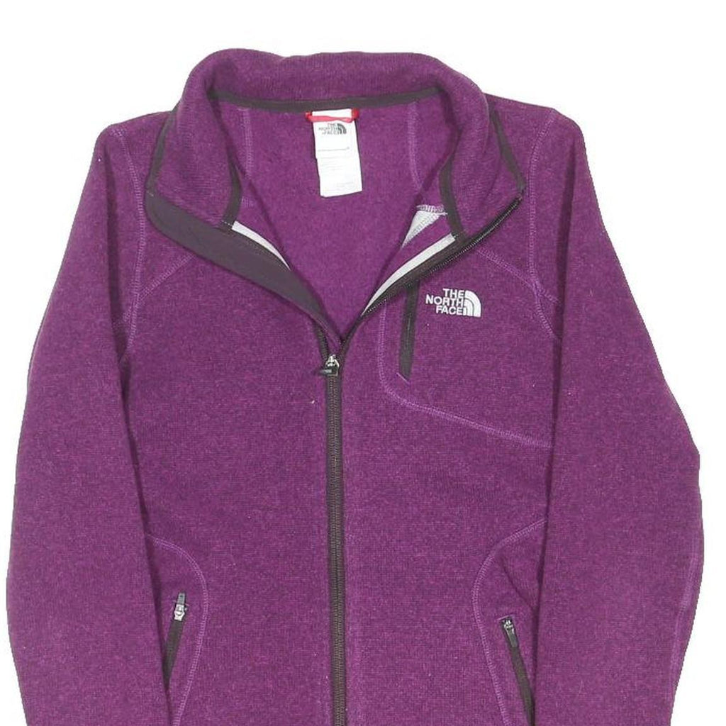 THE NORTH FACE Womens Purple Zip Jacket XS Polyester Blend Plain Outdoor Casual