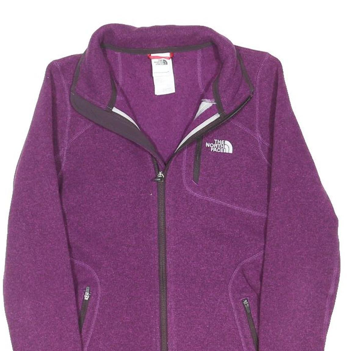 THE NORTH FACE Womens Purple Zip Jacket XS Polyester Blend Plain Outdoor Casual