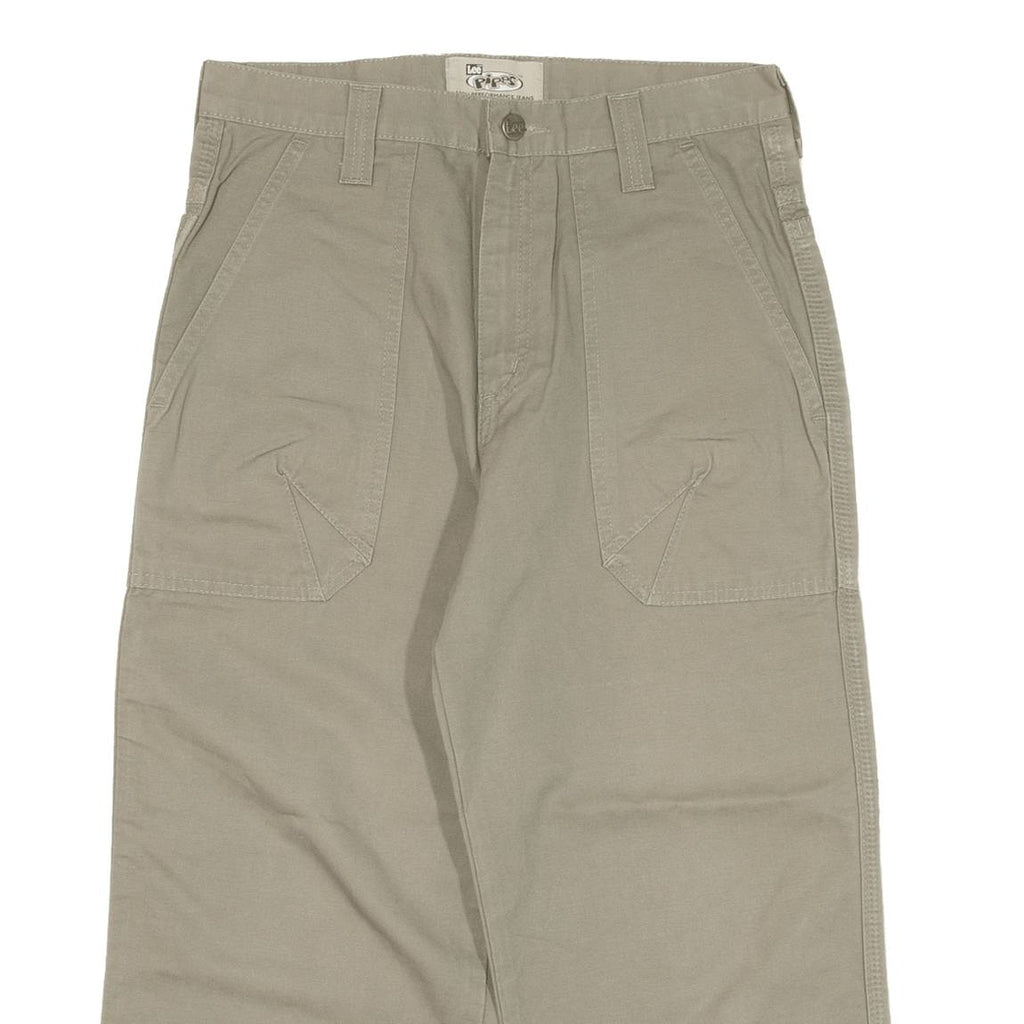 LEE 3/4 Pants Womens Trousers Green Regular Straight W28 L20