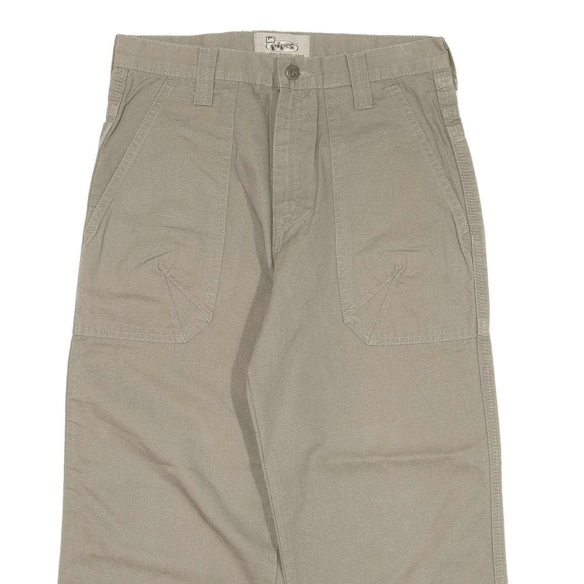 LEE 3/4 Pants Womens Trousers Green Regular Straight W28 L20