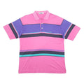 FILA Mens Pink & Purple Cotton Blend Short Sleeve Stripe M Polo Shirt Casual