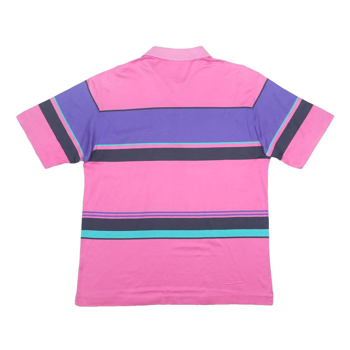 FILA Mens Pink & Purple Cotton Blend Short Sleeve Stripe M Polo Shirt Casual