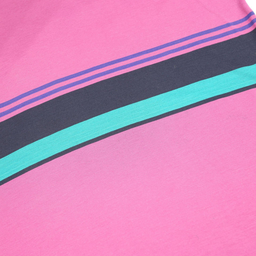 FILA Mens Pink & Purple Cotton Blend Short Sleeve Stripe M Polo Shirt Casual
