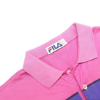FILA Mens Pink & Purple Cotton Blend Short Sleeve Stripe M Polo Shirt Casual