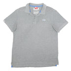 PUMA Mens Grey Short Sleeve Plain Polo Shirt L Cotton Casual Wear