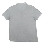 PUMA Mens Grey Short Sleeve Plain Polo Shirt L Cotton Casual Wear
