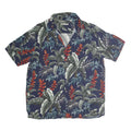 BATICK BAY Mens Blue & Red Pattern Cotton Shirt XL Tropical Print Casual