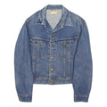 LEE Mens Blue Denim Jacket L Cotton Blend Button Closure Shark Face Print