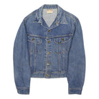 LEE Mens Blue Denim Jacket L Cotton Blend Button Closure Shark Face Print