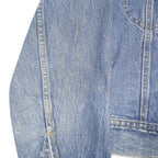 LEE Mens Blue Denim Jacket L Cotton Blend Button Closure Shark Face Print