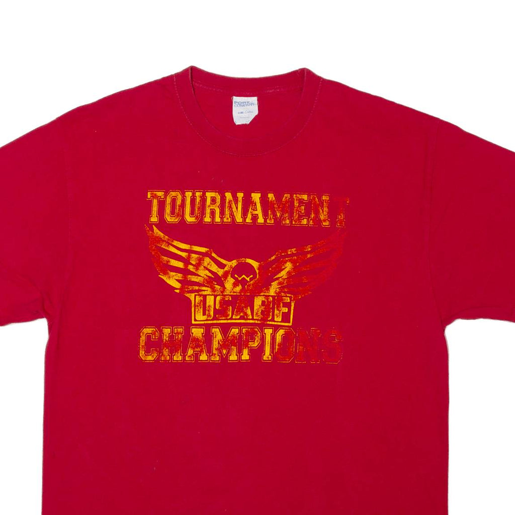 PORT & COMPANY Tournament Champions Mens T-Shirt Red USA L