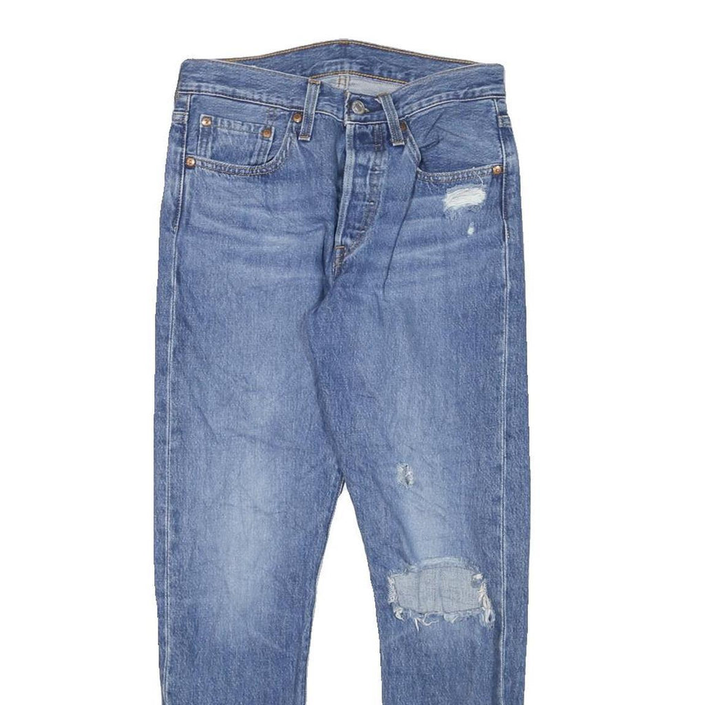 LEVI'S 501S Womens Regular Fit Straight Denim Light Blue W27 L27 Button Closure