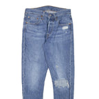LEVI'S 501S Womens Regular Fit Straight Denim Light Blue W27 L27 Button Closure