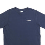 COLUMBIA Mens Blue PFG Graphic T-Shirt L Short Sleeve Crew Neck Performance