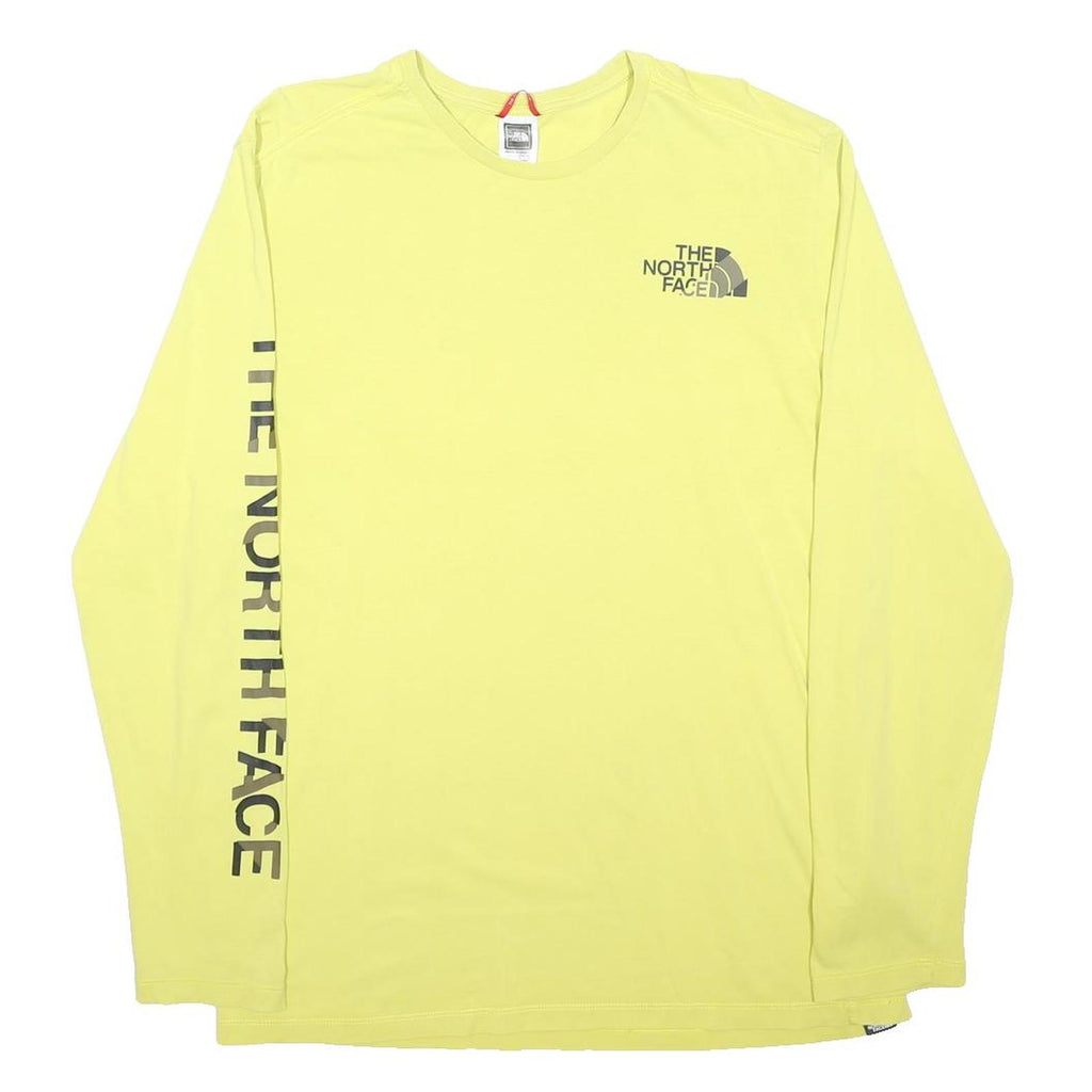 THE NORTH FACE Mens Yellow Graphic T-Shirt L Long Sleeve Crew Neck Outdoor