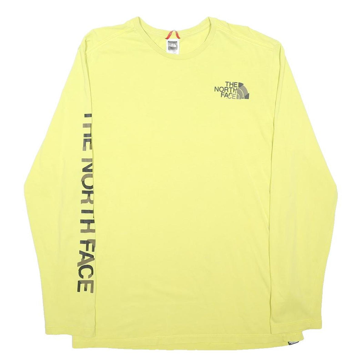 THE NORTH FACE Mens Yellow Graphic T-Shirt L Long Sleeve Crew Neck Outdoor