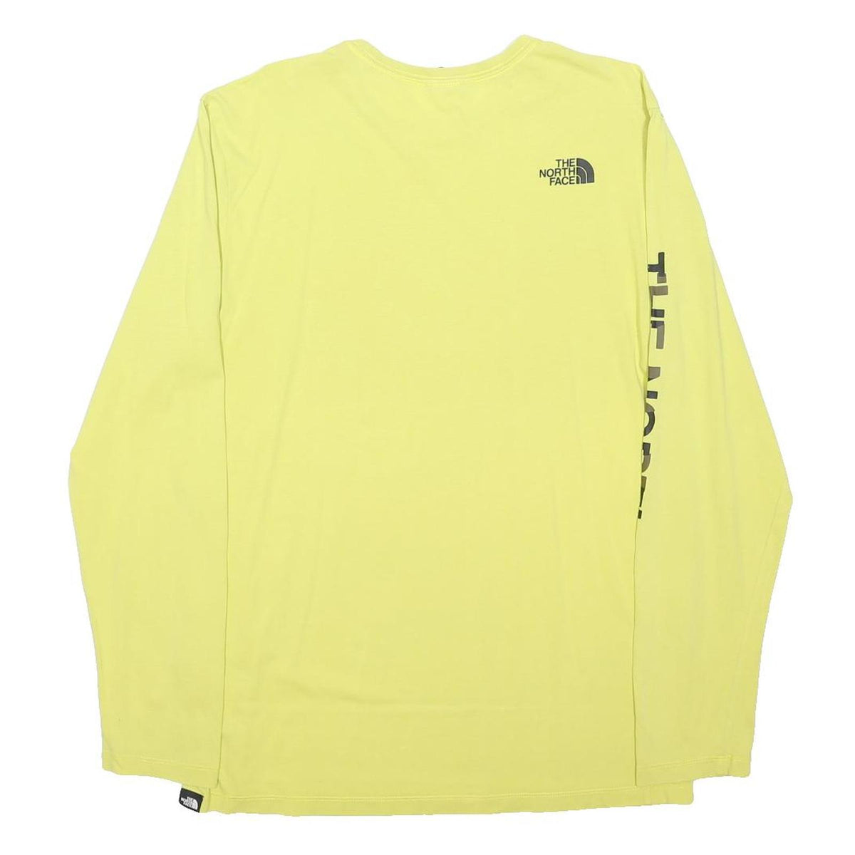 THE NORTH FACE Mens Yellow Graphic T-Shirt L Long Sleeve Crew Neck Outdoor
