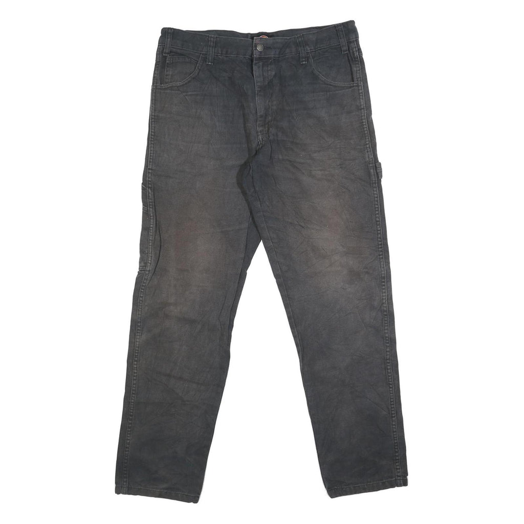 DICKIES Mens Regular Fit Blue Jeans Denim Zip W33 L31 Workwear Casual