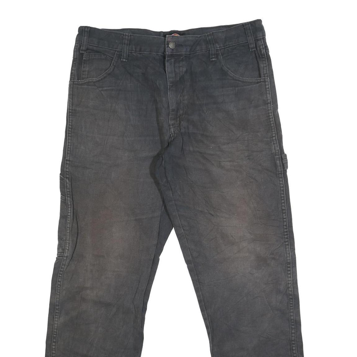 DICKIES Mens Regular Fit Blue Jeans Denim Zip W33 L31 Workwear Casual