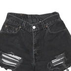 LEVI'S Womens Shorts Black Casual Denim Distressed XS W24 Frayed Edge